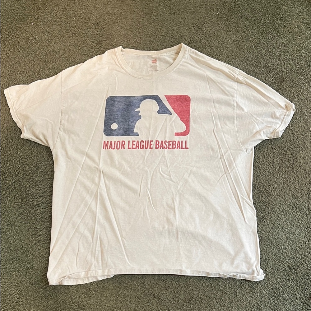 Hanes XL Major League Baseball Logo White T-Shirt